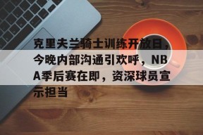 包含克里夫兰骑士训练开放日，今晚内部沟通引欢呼，NBA季后赛在即，资深球员宣示担当的词条-游戏